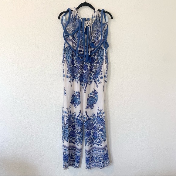 Spell Hotel Paradiso Floral Peacock Jumpsuit in Bluebird Size XS - Picture 5 of 12